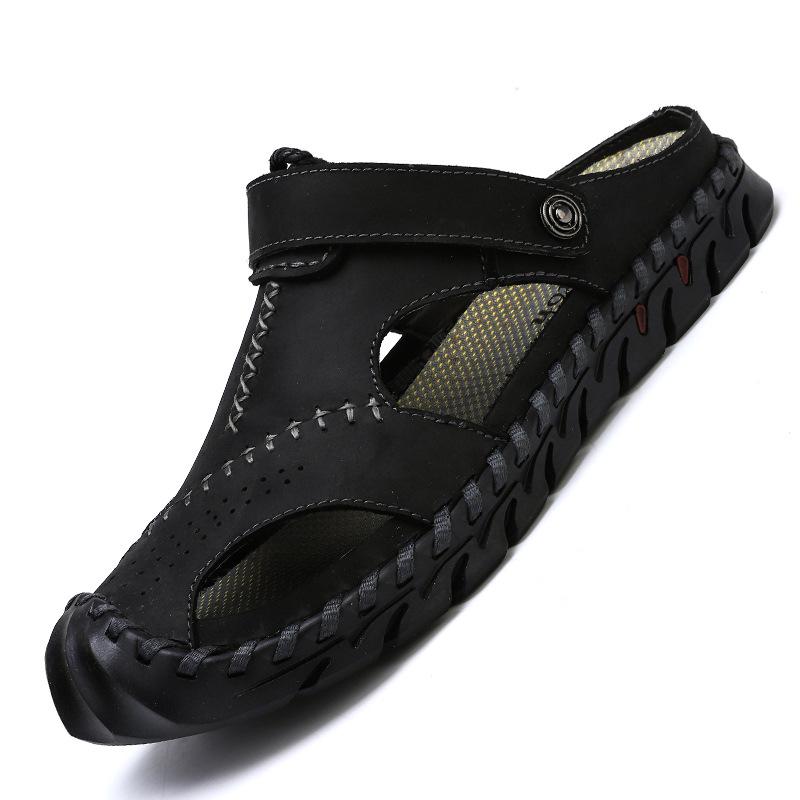 Sandalen Sommer Herren Leder Klassische Herren Schuhe Hausschuhe Weiche Sandalen Herren Roman Bequeme Outdoor Wanderschuhe 40 von Joom DACH