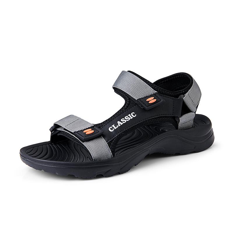 Sandalen für Herren, schnell trocknende Schuhe, Strand-Freizeitschuhe, Sommer-Outdoor-Sandalen, rutschfeste, verschleißfeste Sohle 46 grau von Joom DACH