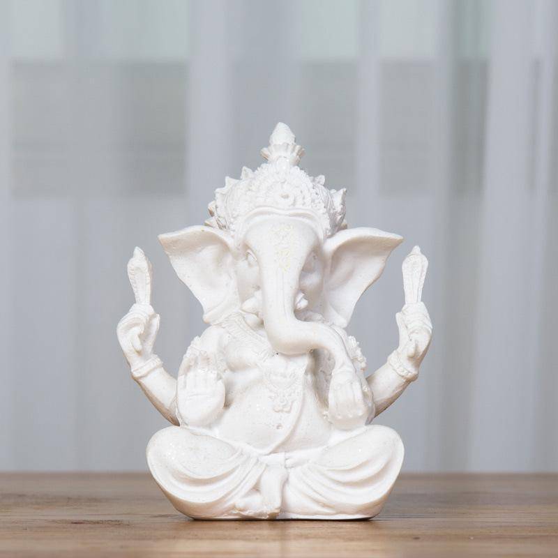 Sandstein Ganesha Buddha Elefantenstatue Skulptur handgemachte Elefantenfigur Wohndekoration Zubehör weiß von Joom DACH