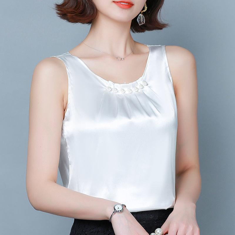 Satin Ärmellose Weste Camisole Damenbekleidung Spitze Stickerei Weste Innen und Außen Im Frühling und Herbst Damen Lockerer Westernstil Unterhemd Tide M von Joom DACH