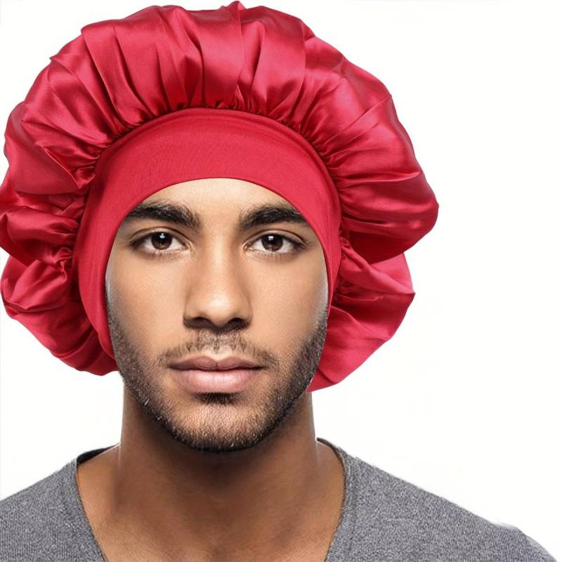 Satin Nacht Haar Kappe frauen Solide Schlaf Hut Schlaf Pflege Motorhaube Nachtmütze Für Frauen Unisex Kappe rot von Joom DACH