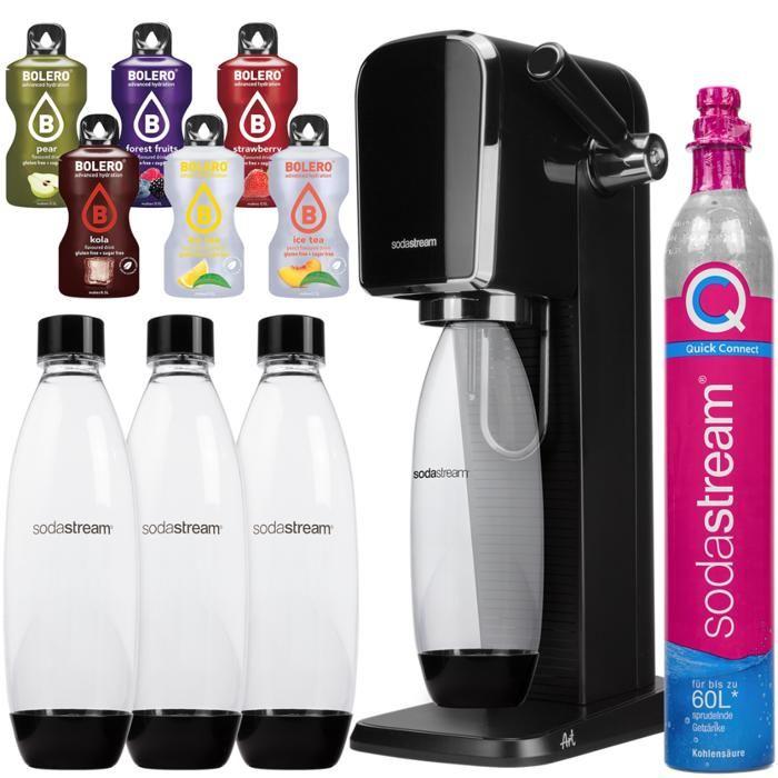 Saturateur d'eau - Sodastream - Art Noir - 3 bouteilles 1L sans BPA - 6 boissons sans sucre - CO2 inclus schwarz von Joom DACH