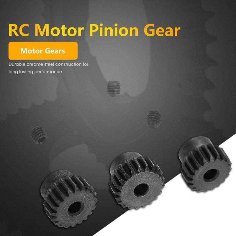 Satz mit 4 Ritzeln 18Z 19Z 20Z 21Z 48DP – Metall – Kompatibel mit 1:10 RC Monstertruck/Buggy/Truck – 3,175mm Welle – Schwarz schwarz von Joom DACH