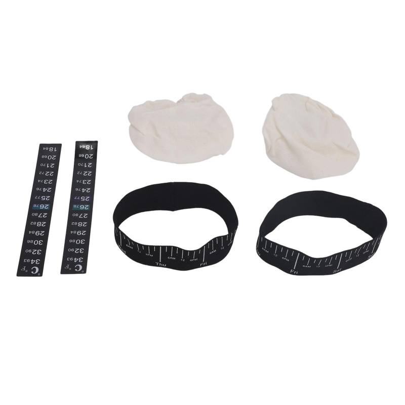 Sauerteigstarter-Glas-Set Sauerteigglas Stoffabdeckung mit Datumsmarkierungs-Fütterungsband Für Gläser mit 3 von Joom DACH