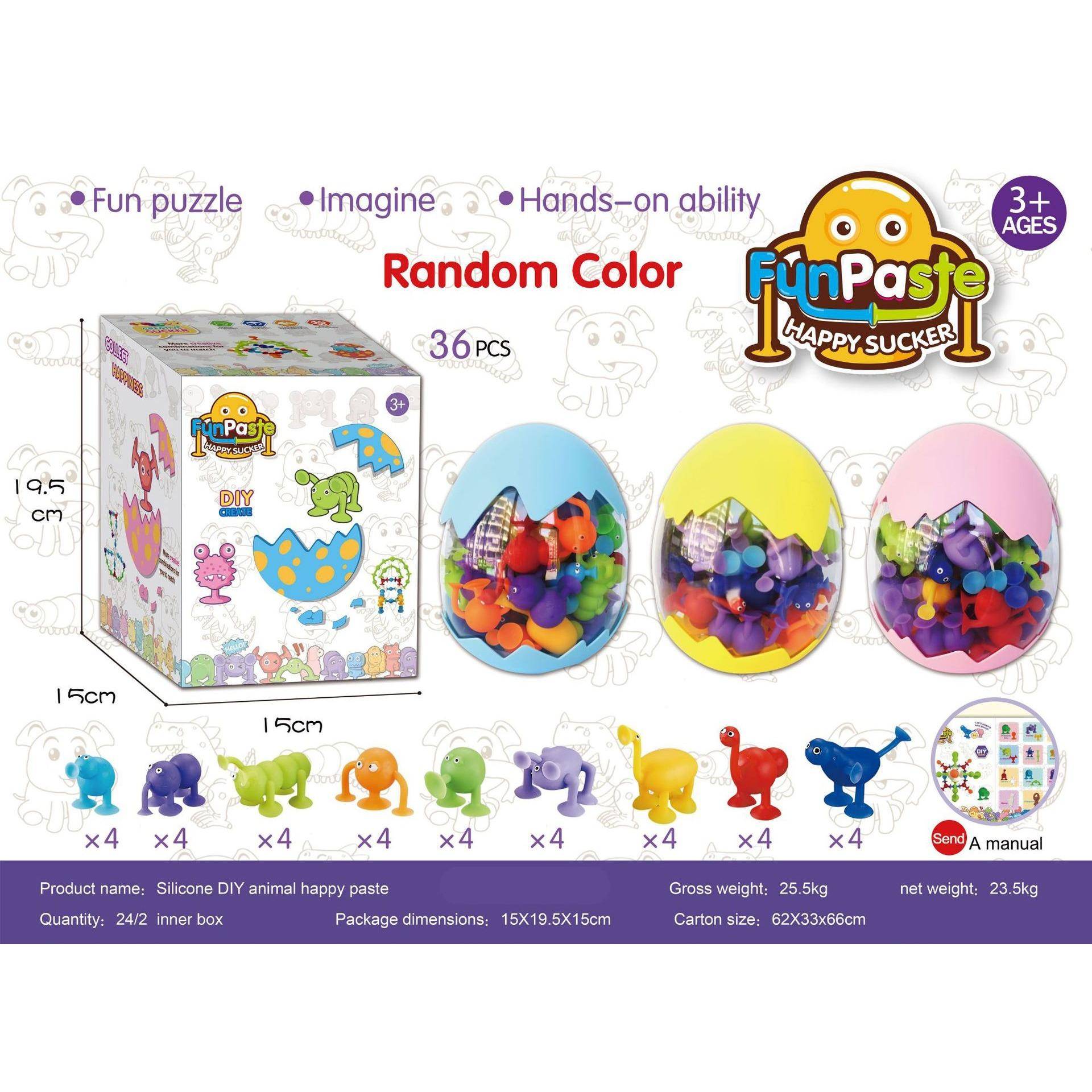 Saugnapfspielzeug, Badespielzeug, Montessori Spielzeug, Badespielzeug ab 3 4 5 6 7 8 Jahren, Stressabbau Silikon Saugnapf Spielzeug für Baby Kinder Jungen und Mädchen Animal-Big,36Pcs bunt von Joom DACH