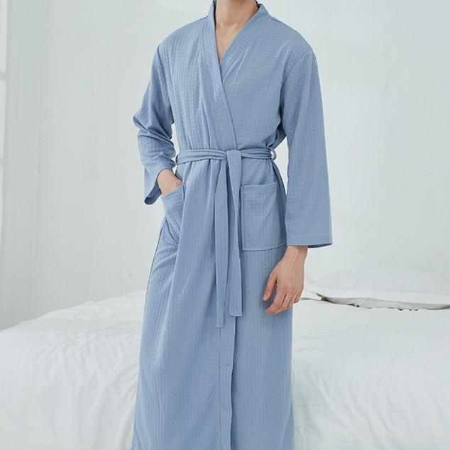 Saunaanzug für Damen in Übergröße, dünn, lang, Loungewear für Paare, Hotel-Bademantel XXXL blau von Joom DACH