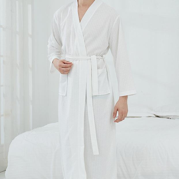 Saunaanzug für Damen in Übergröße, dünn, lang, Loungewear für Paare, Hotel-Bademantel XXXL weiß von Joom DACH