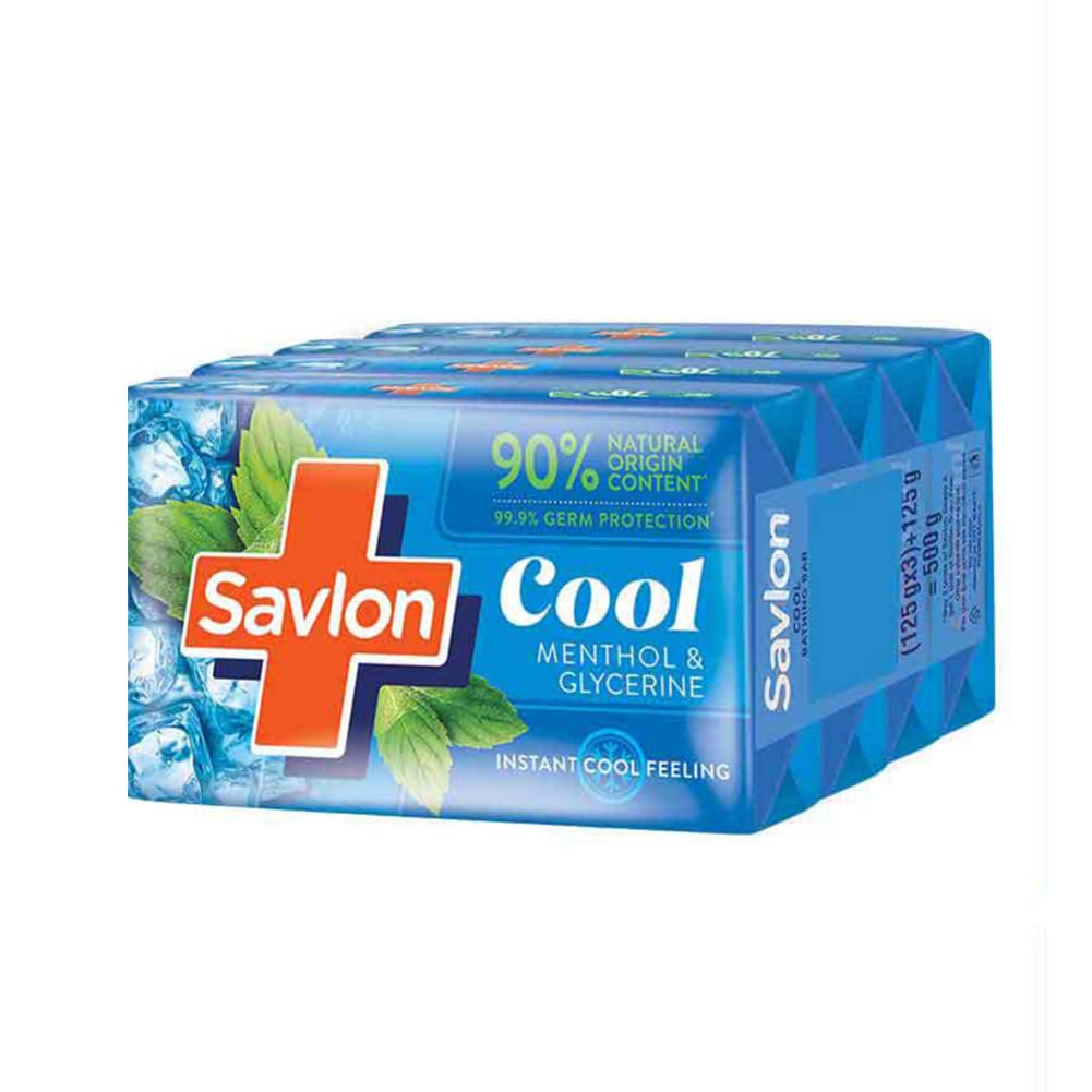 Savlon Cool Seife Menthol & Glycerin 125gx4 Erfrischende Feuchtigkeitsspendende Seife für Männer Frauen von Joom DACH