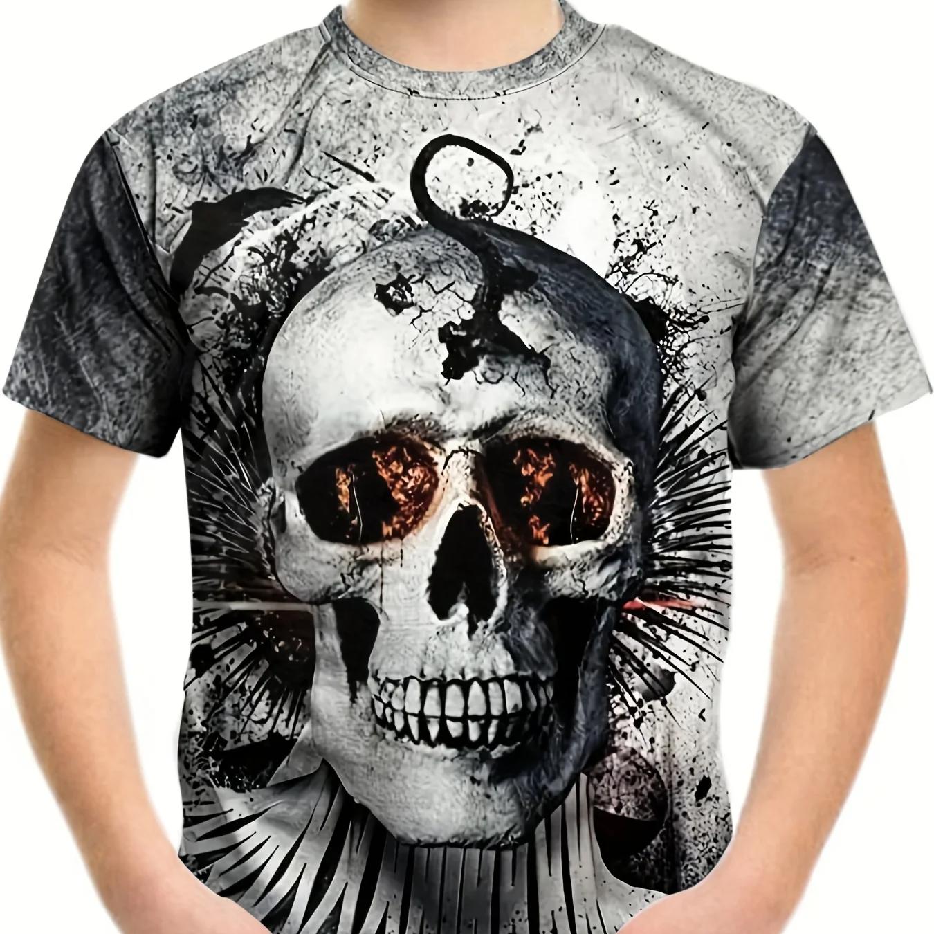 Schädel 3D Gedruckt Sommer T-shirt Jungen Mädchen kinder Kleidung Kurzarm T Shirt Kinder Kleidung Mode Junge Tops Tees 160 von Joom DACH