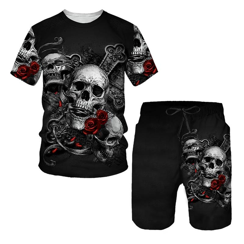 Schädel Druck Übergroßen männer T-shirts Sets Männer der Trainingsanzug Tops Shorts High Street 2pc Sport Und Freizeit Sommer männlichen Anzug XL Schädel Druck Übergroßen männer T-shirts Sets Männer der Trainingsanzug Tops Shorts High Street 2pc Sport Und Freizeit Sommer männlichen Anzug XL von Joom DACH