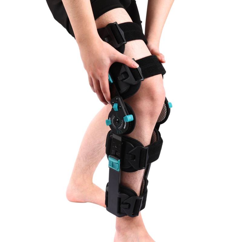 Scharnier-ROM-Knieorthese - Kohlefaser Postoperative Knie-Immobilisierungsorthese Leichtgewichtige Verstellbare Beinorthesen Medizinisch Orthopädisch one size Violett von Joom DACH