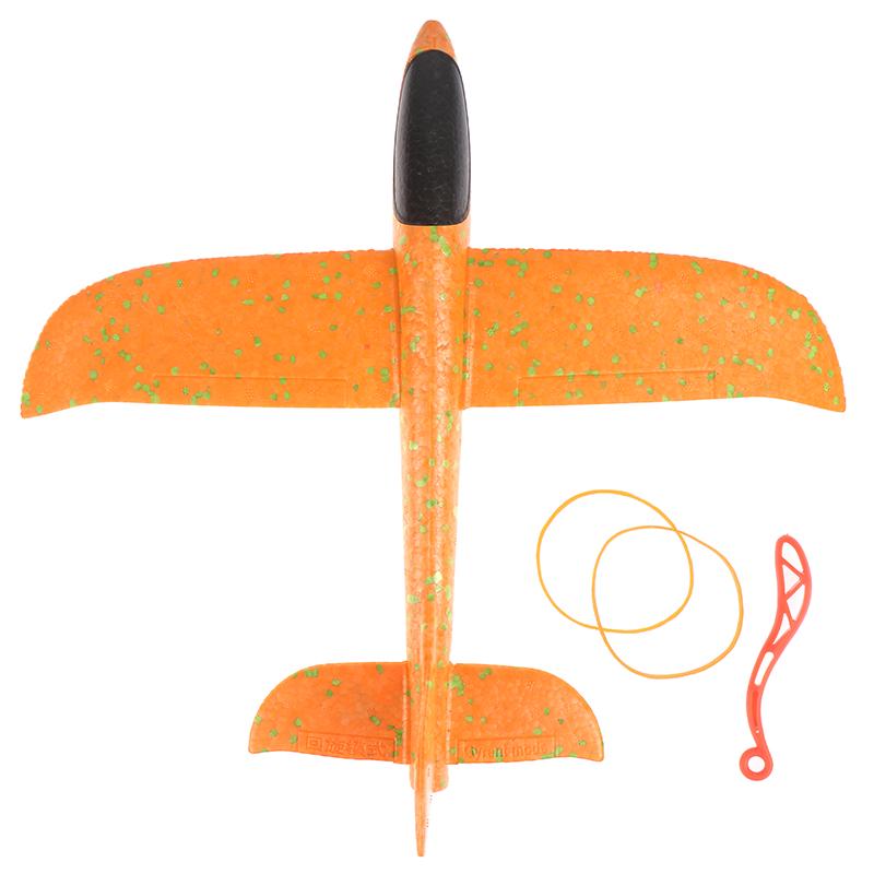 Schaumstoff-Handwurf, Flugzeug, Gummiband, Auswurf, Start, Segelflugzeug, 35 cm, Spielzeug orange von Joom DACH