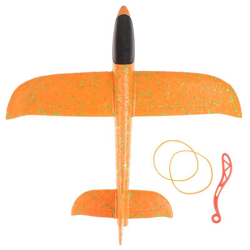 Schaumstoff-Handwurf, Flugzeug, Gummiband, Auswurf, Start, Segelflugzeug, 35 cm, Spielzeug orange von Joom DACH