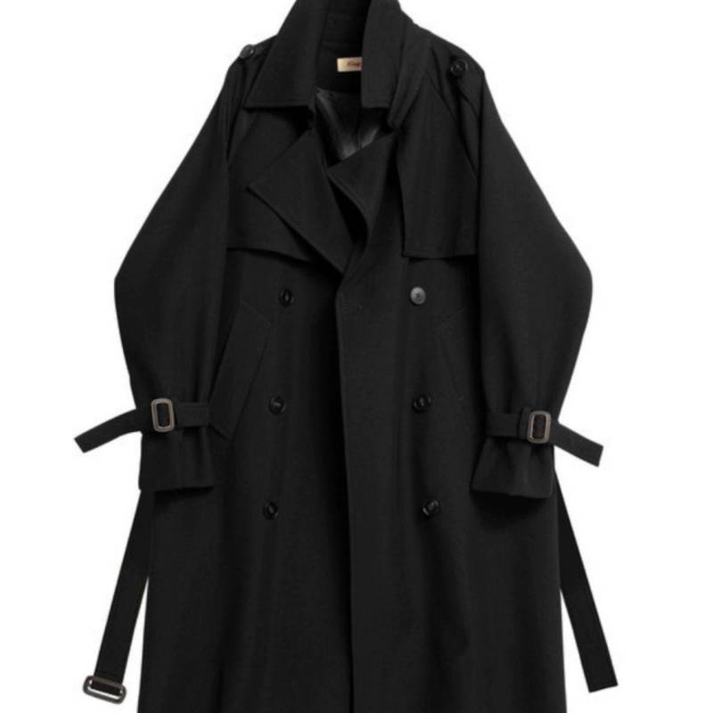 Schicker und edler mittellanger grauer Damen-Trenchcoat – Windjacke im britischen Stil S schwarz von Joom DACH