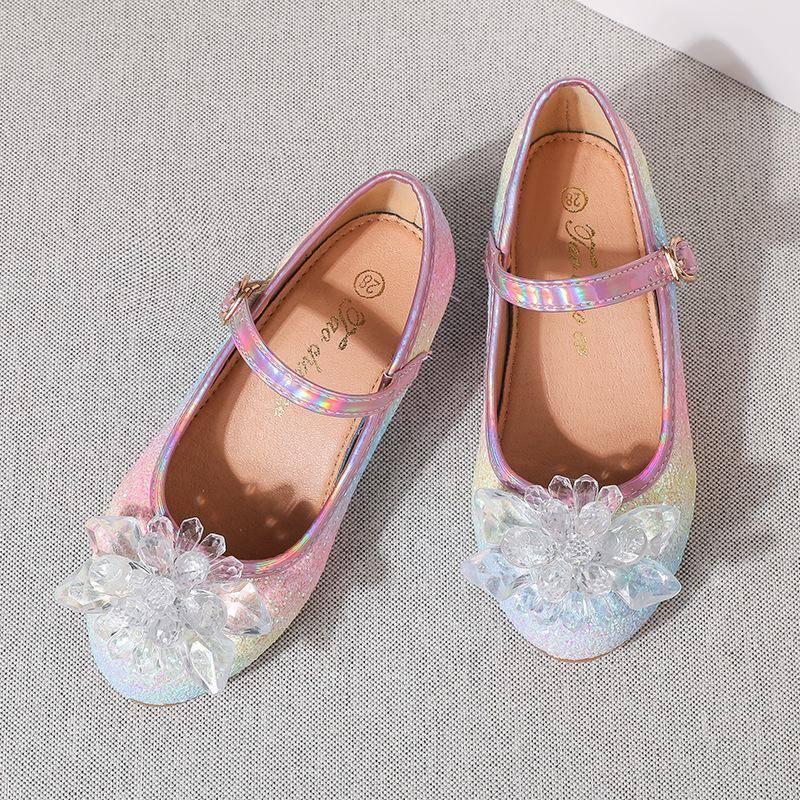 Schillernde Herbst 2023 Prinzessin Mary Jane Schuhe für Mädchen mit Pailletten aus buntem Leder Size 26 - 16.8cm von Joom DACH
