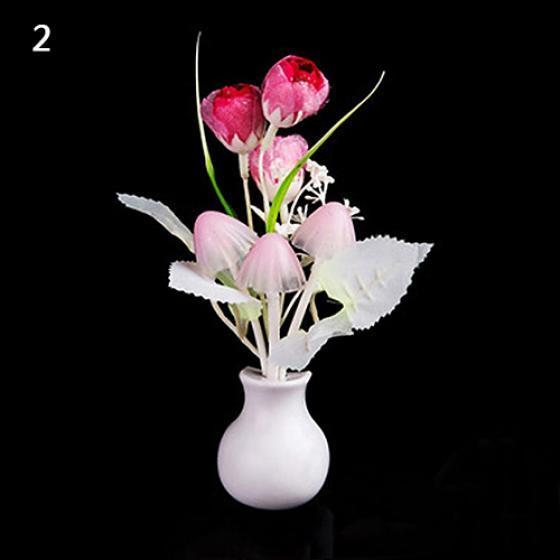 Schlafzimmer Dekor Tulpe Pilz bunte Licht-Sensation LED Nachtlicht Nachtlampe rose rot von Joom DACH
