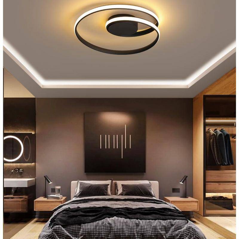 Schlafzimmerlampe Deckenlampe Einfache moderne kreative Persönlichkeit LED-Lampen und Laternen Diameter 50cm schwarz von Joom DACH