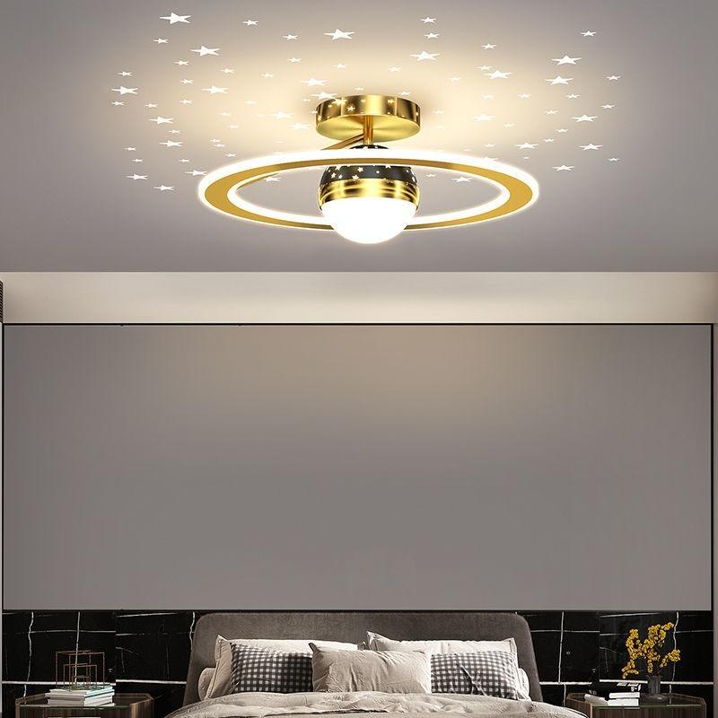 Schlafzimmerlampe Einfache moderne Arbeitszimmerlampe Sternenhimmel-Decken-Deckenlampe Nordic-Hauptschlafzimmer-Raumlampe Diameter 48cm gold von Joom DACH