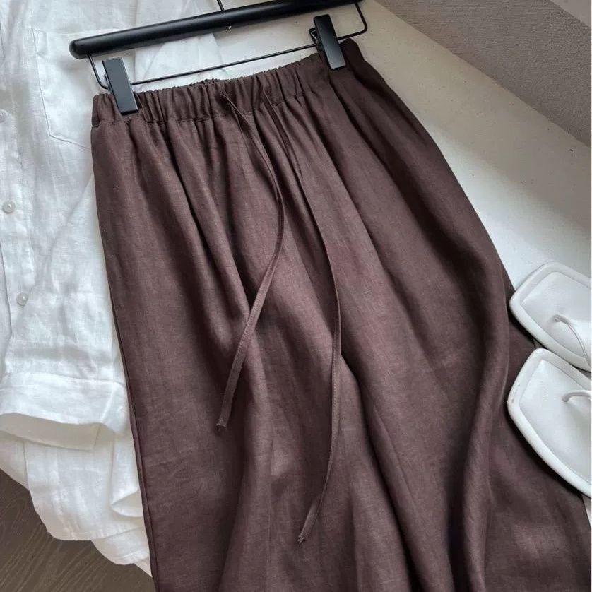 Schlaghosen mit hoher Taille für Damen, lockere Passform, drapiert, schlankmachende Freizeithose, dünne Hose mit geradem Bein XXXL Schlaghosen mit hoher Taille für Damen, lockere Passform, drapiert, schlankmachende Freizeithose, dünne Hose mit geradem Bein XXXL von Joom DACH