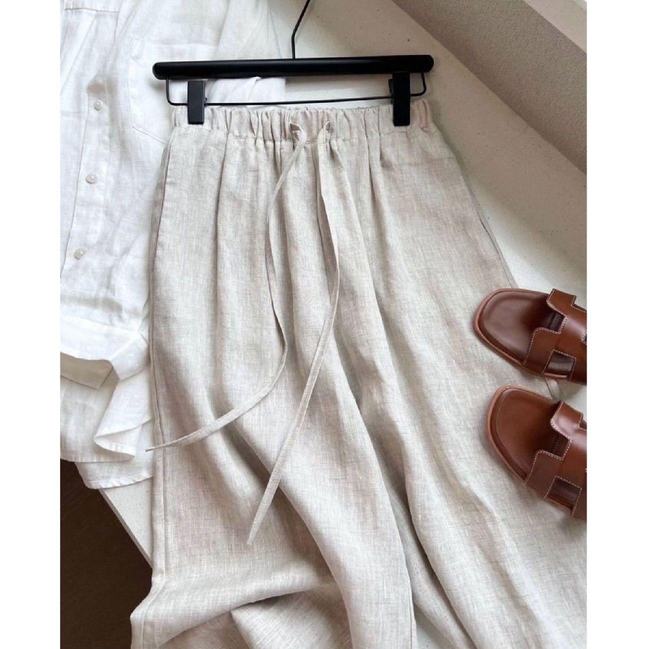 Schlaghosen mit hoher Taille für Damen, lockere Passform, drapiert, schlankmachende Freizeithose, dünne Hose mit geradem Bein XXXL Schlaghosen mit hoher Taille für Damen, lockere Passform, drapiert, schlankmachende Freizeithose, dünne Hose mit geradem Bein XXXL von Joom DACH