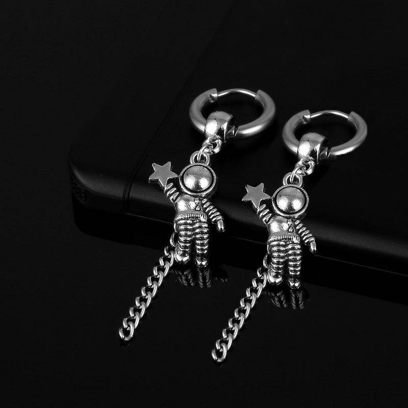 Schlangenkette Creolen Damen Herren Schlüssel Liebe Ohr Edelstahl Schmuck Piercing Ohrring von Joom DACH