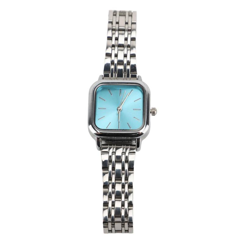 Schlanke Damenuhr Glas Quadratisches Zifferblatt Analog Quarz Armbanduhr für Damen Junge Mädchen Feiertag blau von Joom DACH