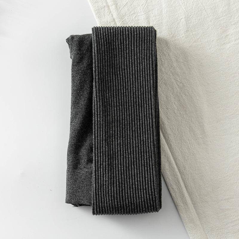 Schlanke Leggings Herbst Frauen Hohe Taille Casual Hosen Gestrickte Rippen Verdicken Solide Elastizität Thermo Knöchellangen Leggins one size grau von Joom DACH
