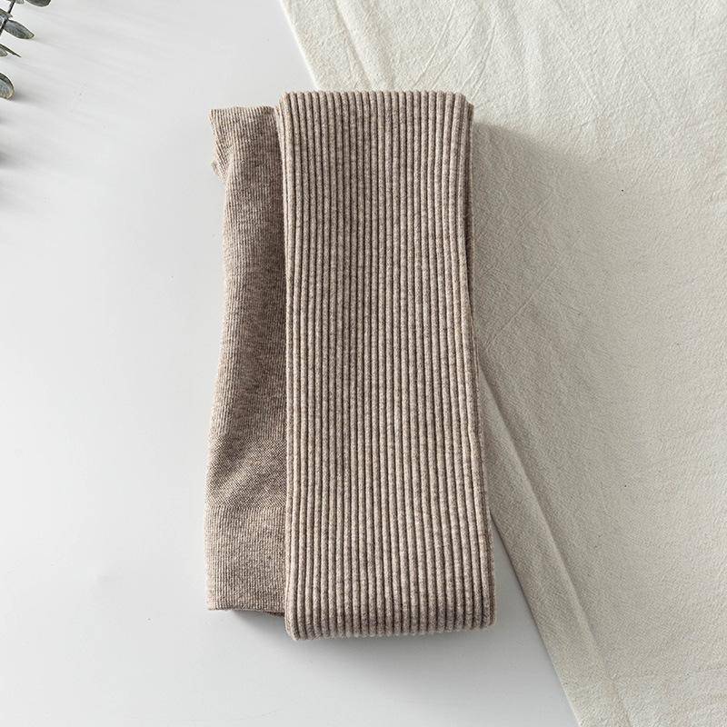 Schlanke Leggings Herbst Frauen Hohe Taille Casual Hosen Gestrickte Rippen Verdicken Solide Elastizität Thermo Knöchellangen Leggins one size khaki von Joom DACH