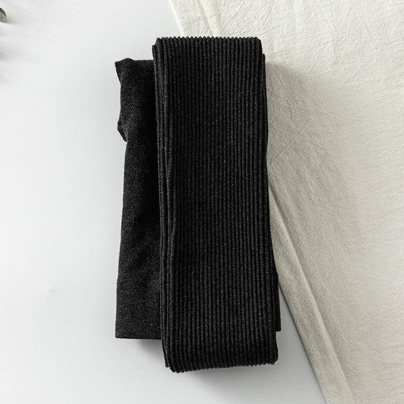 Schlanke Leggings Herbst Frauen Hohe Taille Casual Hosen Gestrickte Rippen Verdicken Solide Elastizität Thermo Knöchellangen Leggins one size dunkelgraue von Joom DACH