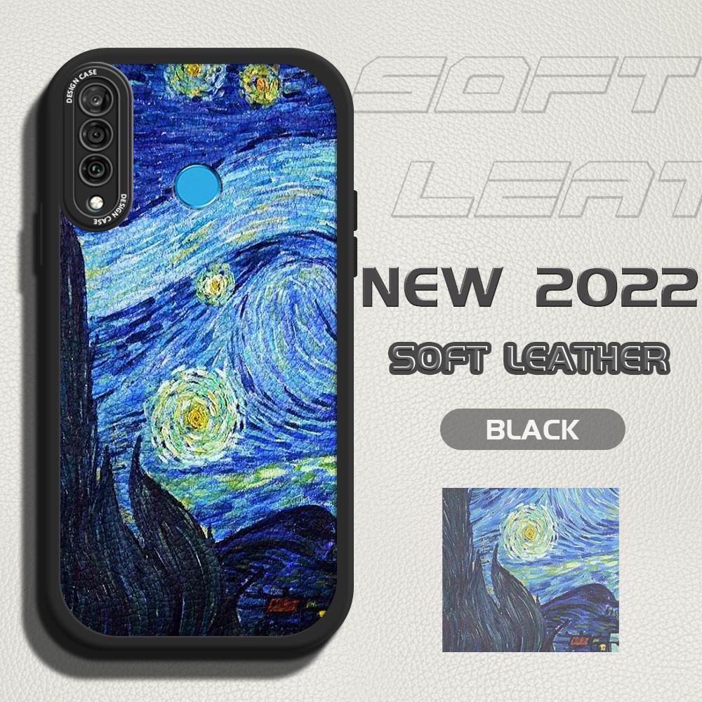 Schlankes Hautgefühl Kreatives Ölgemälde Weiche Silikon-PU-Leder-Telefonabdeckung für iPhone Samsung Huawei Honor Xiaomi Redmi OPPO Realme Vivo Redmi 9C/9C NFC/10A/Poco C31 schwarz von Joom DACH