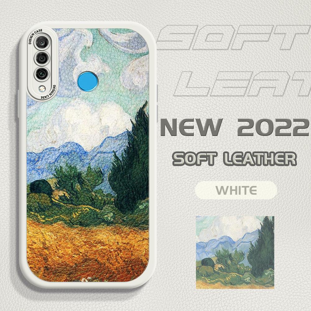 Schlankes Hautgefühl Kreatives Ölgemälde Weiche Silikon-PU-Leder-Telefonabdeckung für iPhone Samsung Huawei Honor Xiaomi Redmi OPPO Realme Vivo iPhone 15 Pro weiß von Joom DACH