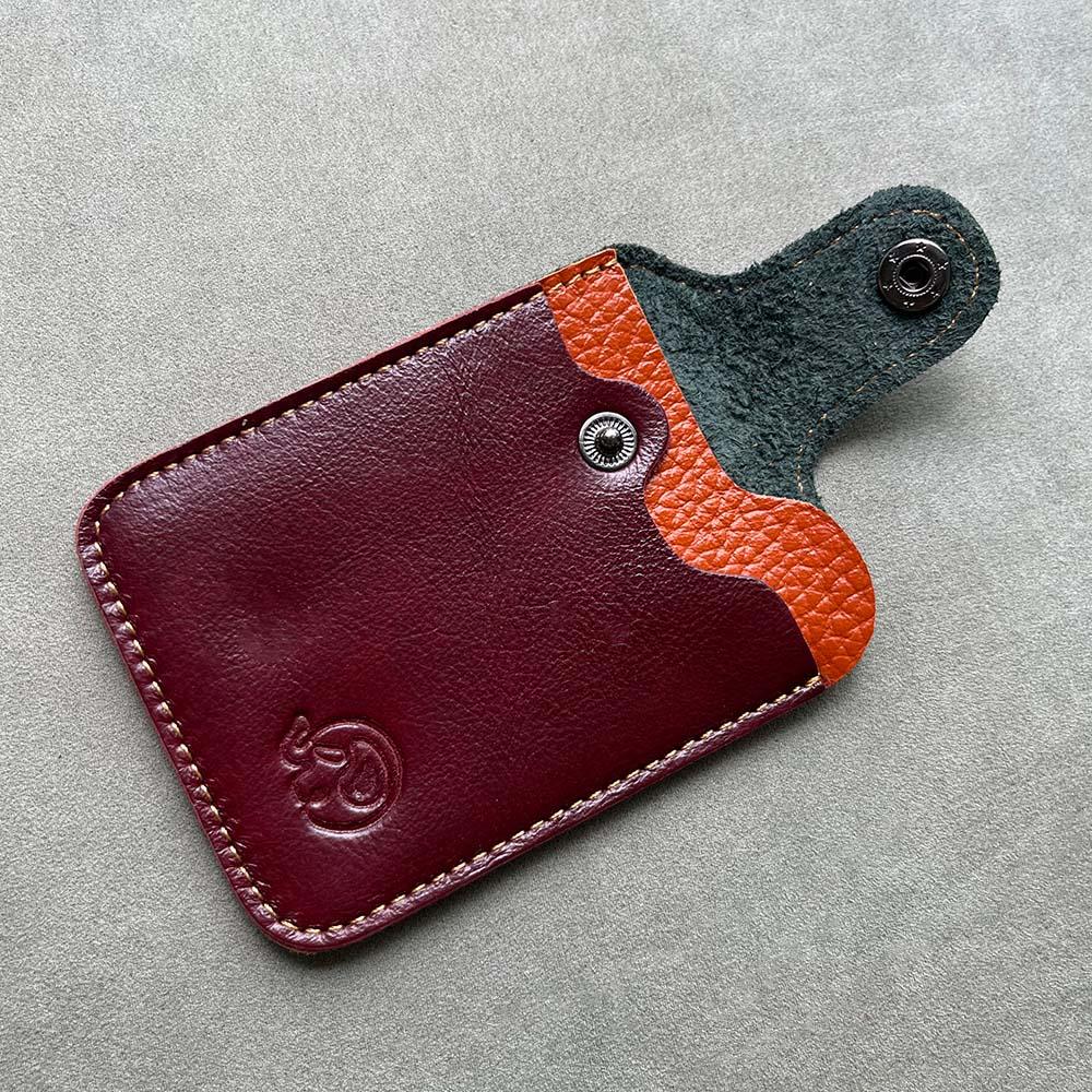 Schlankes Kreditkartenetui aus echtem Rindsleder für Bankkarteninhaber, Leder, Rindslederpaket, Buskartenetui rot von Joom DACH