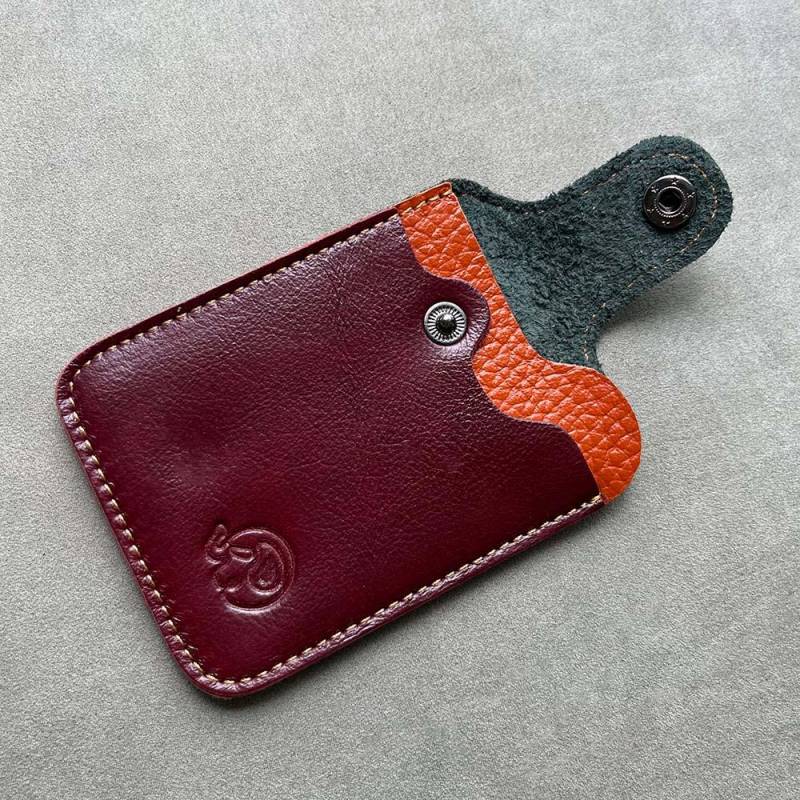 Schlankes Kreditkartenetui aus echtem Rindsleder für Bankkarteninhaber, Leder, Rindslederpaket, Buskartenetui rot von Joom DACH