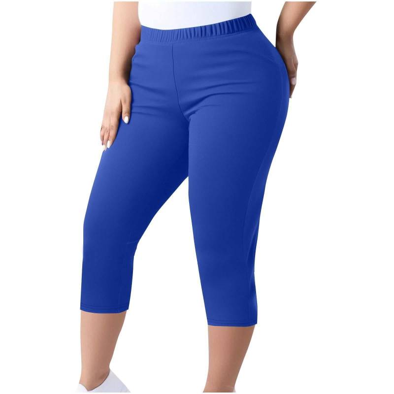 Schlankheits-Leggings mit hoher Taille für Damen, Übergröße, Hose mit elastischer Taille und kleinen Beinen XXXXXL blau von Joom DACH