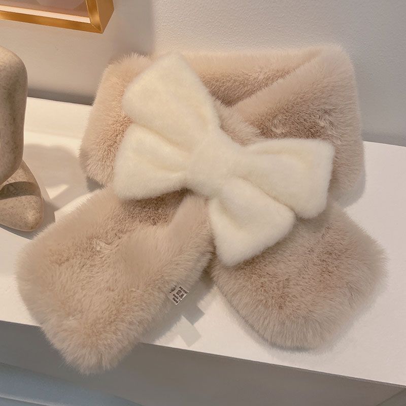 Schleife Dick Plüsch Hals Damen Winter Ultra Warmer Schal von Joom DACH