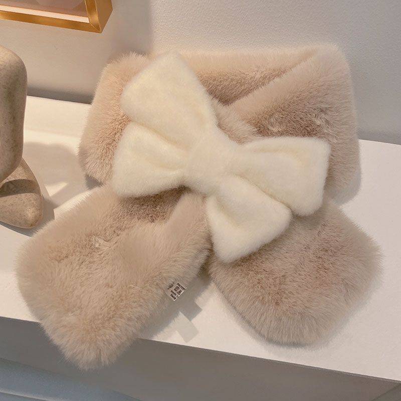 Schleife Dick Plüsch Hals Damen Winter Ultra Warmer Schal von Joom DACH