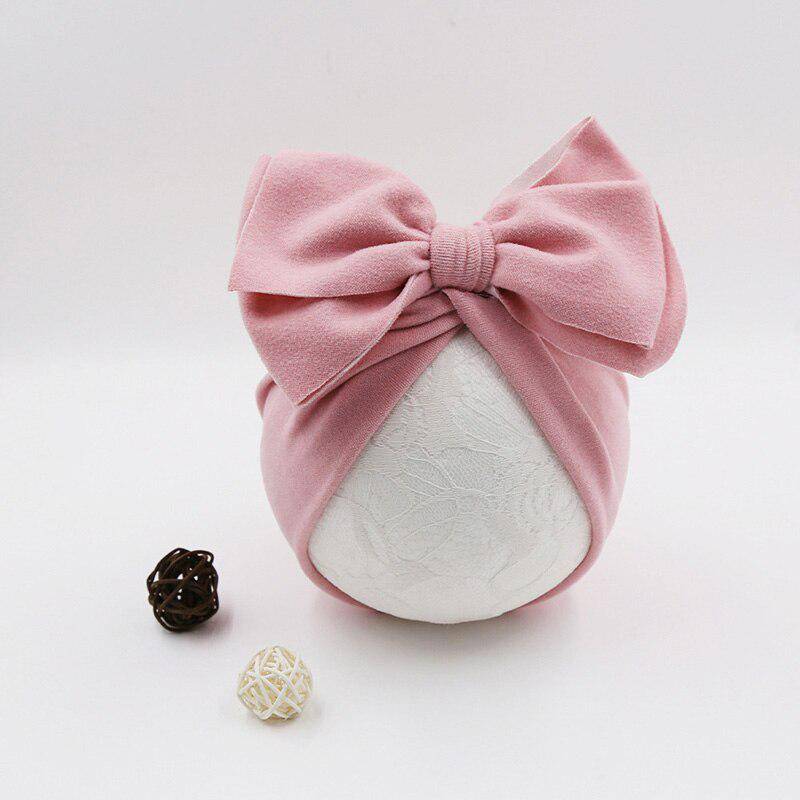 Schleifen Baby Mütze Knoten Motorhaube Warm Weich Neugeborenen Turban Einfarbig Kinder Beanie Mütze rosa von Joom DACH