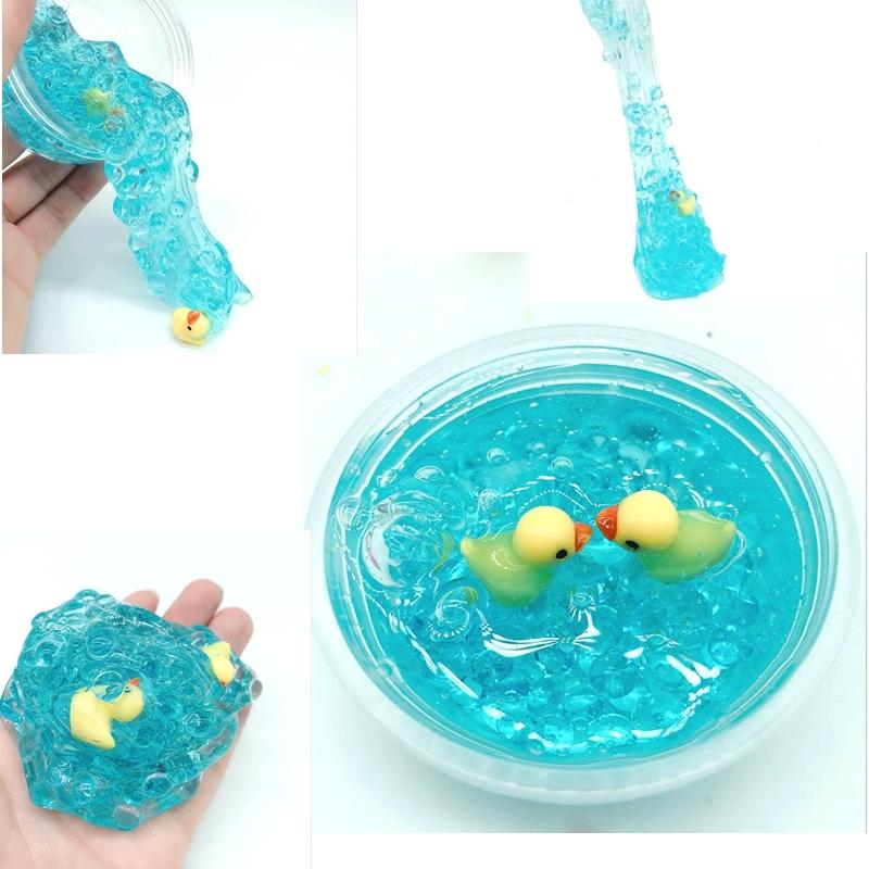 Schleim Anti-Stress Butter Spielzeug Kinder Gelbe Ente Klar Schleim Glitter Schleim Floam Perlen Schleim blau von Joom DACH