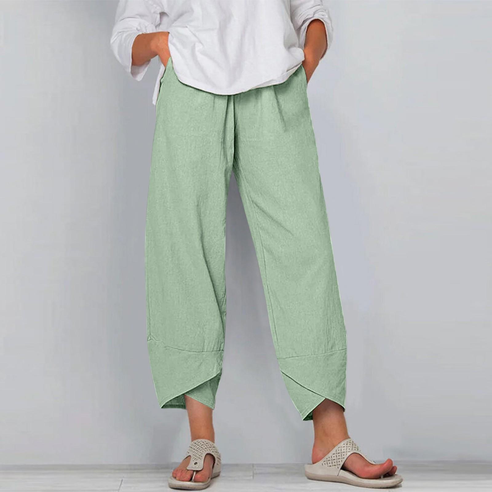 Schlichte, lockere, legere Neun-Punkt-Hose für Damen in Übergröße: Neue Cross-Border-Solid-Color-Kollektion 2XL Schlichte, lockere, legere Neun-Punkt-Hose für Damen in Übergröße: Neue Cross-Border-Solid-Color-Kollektion 2XL von Joom DACH