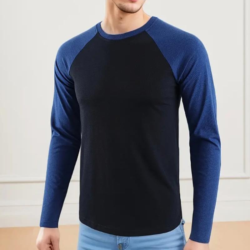 Schlichter, einfarbiger Druck, Herren-T-Shirts, langärmelige T-Shirts mit Rundhalsausschnitt, lässiger Pullover, Herrenbekleidung in Übergröße XS blau Schlichter, einfarbiger Druck, Herren-T-Shirts, langärmelige T-Shirts mit Rundhalsausschnitt, lässiger Pullover, Herrenbekleidung in Übergröße XS blau von Joom DACH