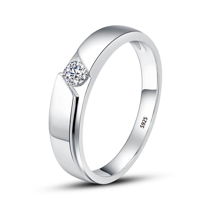 Schlichter Verlobungsring im Rundschliff, 0,5 Karat, tibetisches Silber S925, Ringe für Frauen, Unisex, Verlobungsring, Ehering, Schmuck 7 von Joom DACH