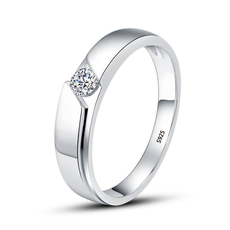 Schlichter Verlobungsring im Rundschliff, 0,5 Karat, tibetisches Silber S925, Ringe für Frauen, Unisex, Verlobungsring, Ehering, Schmuck 7 von Joom DACH