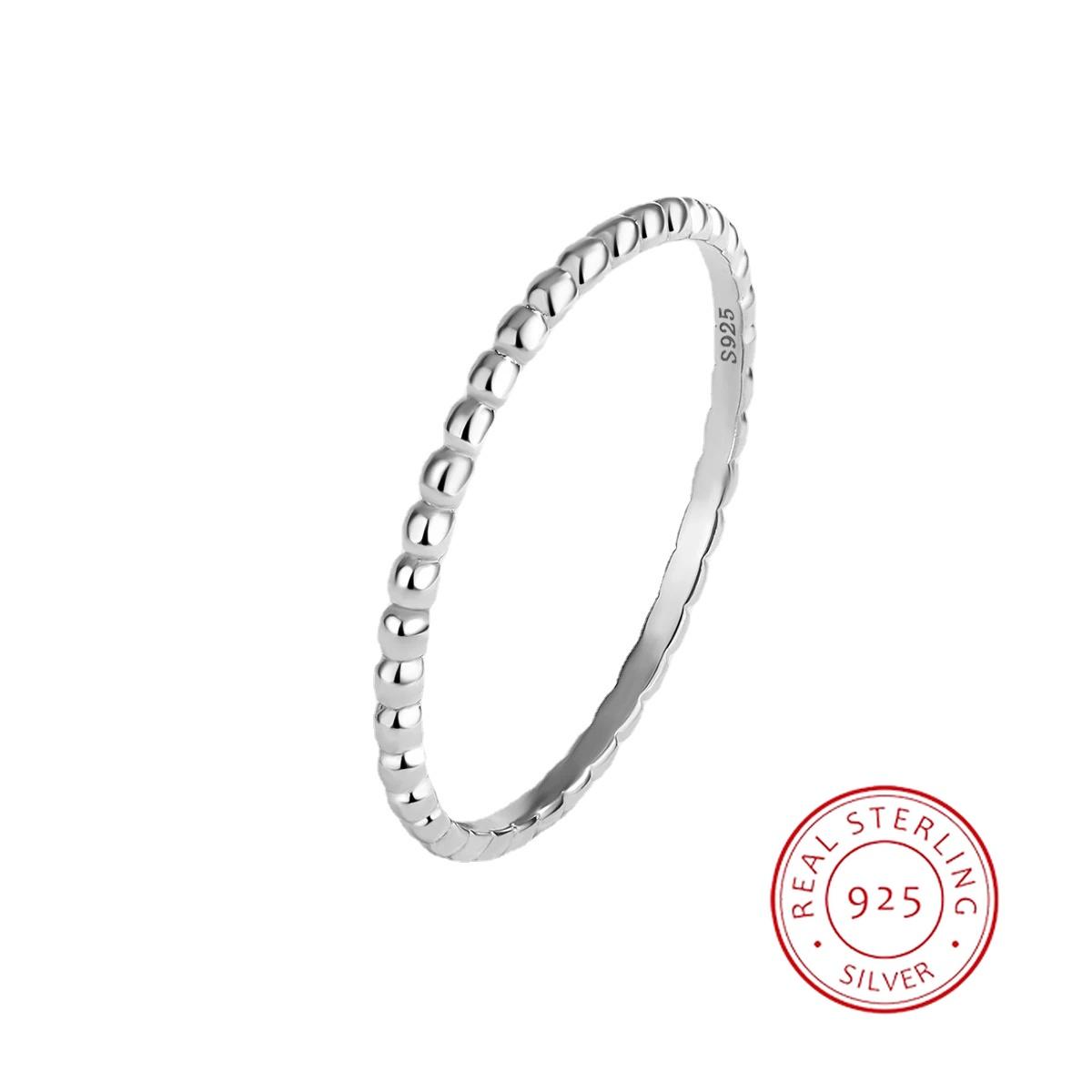 Schlichter schlichter Twist Spiral Twisted Bead Paar Ring für Frauen Sterling Silber Valentinstag Geschenk Schmuck Verlobungsringe 6 von Joom DACH