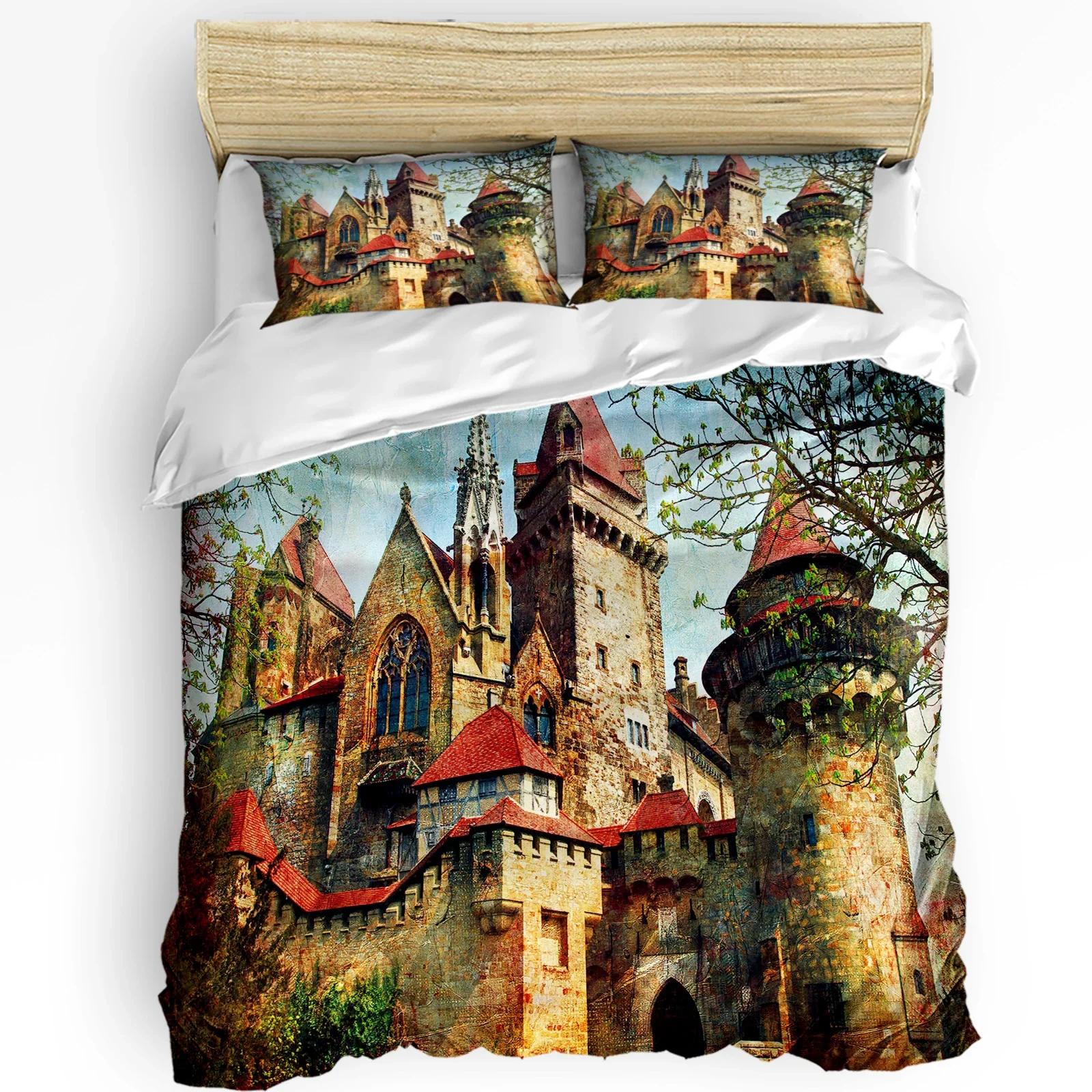 Schlossfenster Schreibtisch Mond Katze Buch Hexenzimmer Bettbezug 3-teiliges Bettwäscheset Heimtextil Bettdeckenbezug Kissenbezüge Ohne Spannbettlaken 140x200cm 3pcs von Joom DACH