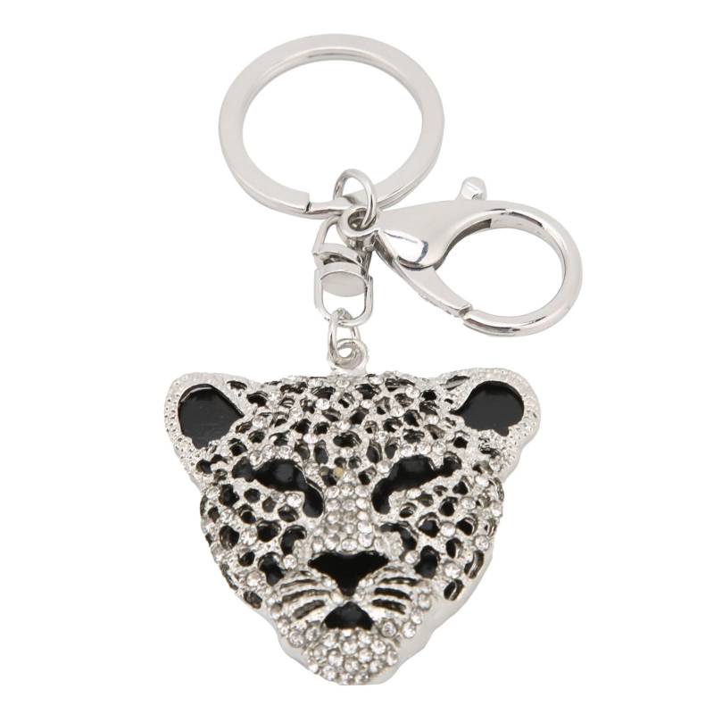 Schlüsselanhänger Exquisite Strassbesetzte Leopardenkopf Auto Taschenanhänger für Mädchen Geburtstagsgeschenk(Silber ) silber von Joom DACH