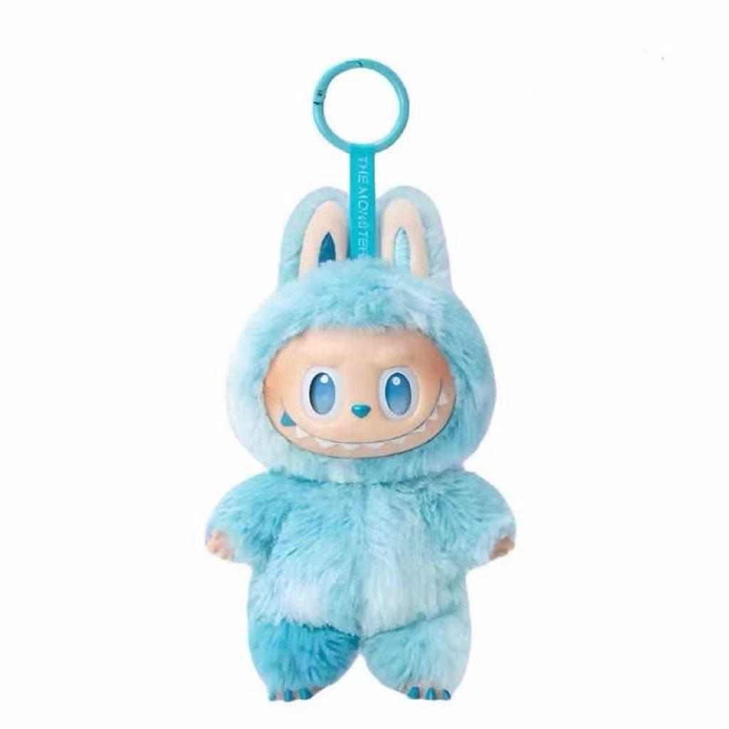 Schlüsselanhänger Plüschtier Labubu Plüsch Trendiges Spiel Weiche Kurze Stoffpuppe Spielzeug Niedlicher Cartoon Anhänger Geschenk für Auto Handtasche Schultasche Schlüsselanhänger blau von Joom DACH