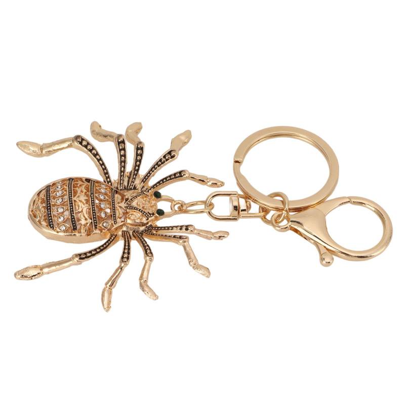 Schlüsselanhänger Zinklegierung Diamant Spinne Auto Schlüsselanhänger Metallanhänger Damen Taschenzubehör Dekoration gold von Joom DACH