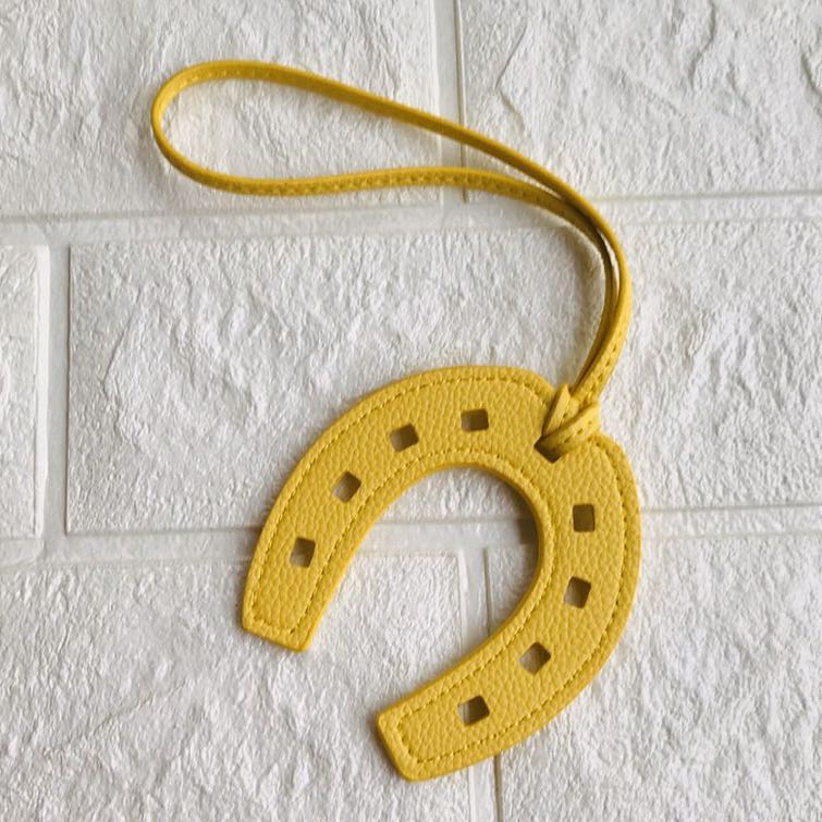 Schlüsselanhänger in Form eines Hufeisens aus PU-Leder in 10 Farben, Handtaschenhalter, Charm-Tasche, Geldbörsenzubehör für Frauen und Mädchen von Joom DACH