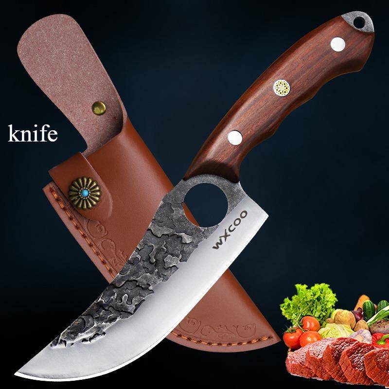 Schmiedemesser Ausbeinmesser Metzgermesser Schweinemesser Scharfer Ring Krummsäbel Handliches Messer Edelstahl Küchenmesser Tranchiermesser with cover von Joom DACH