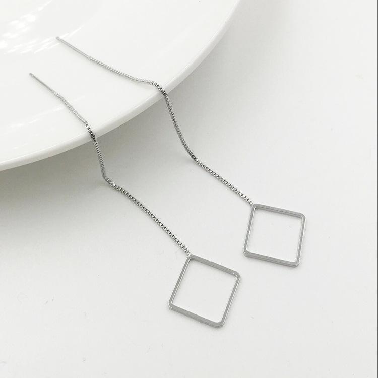 Schmuck Fransen Geometrische Ohrhänger Dreieckig Rund Quadrat Extrem Einfache Serie Lange Ohrringe für Frauen von Joom DACH